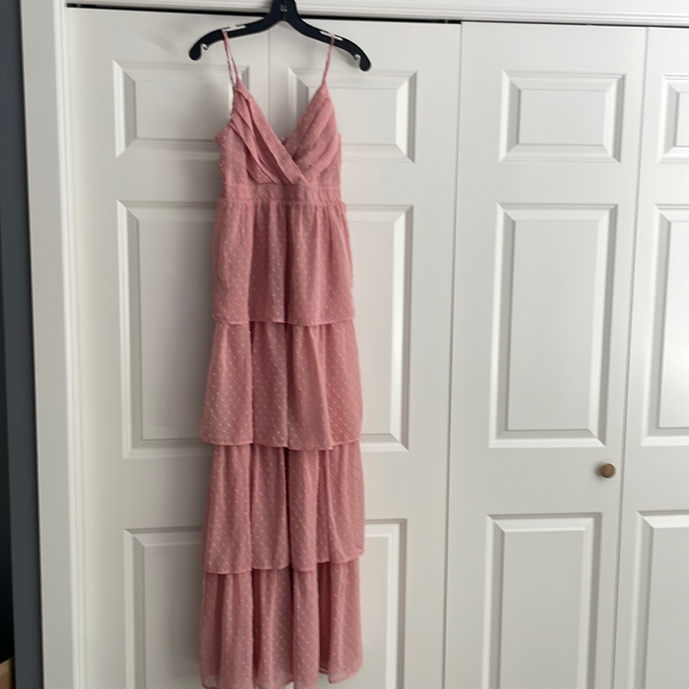 Pink swiss dot dress